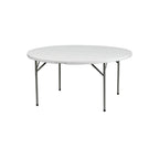 5-Foot Plastic Round Table with 8 Standard Chair Set