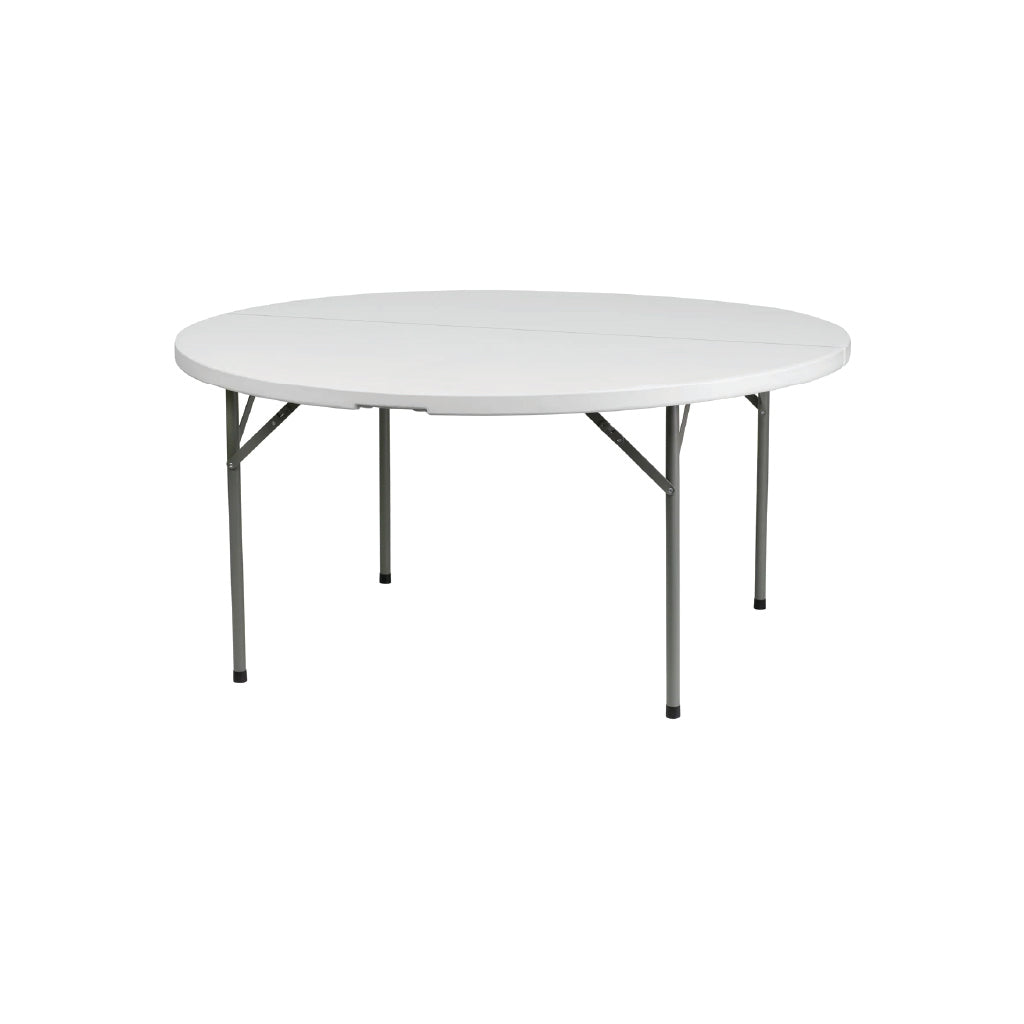 5-Foot Plastic Round Table with 8 Standard Chair Set