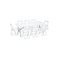 Premium Set: 6-Foot Plastic Rectangular Table with 8 Chairs Set