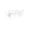 6-Foot Plastic Rectangular Table with 8 Standard Chair Set